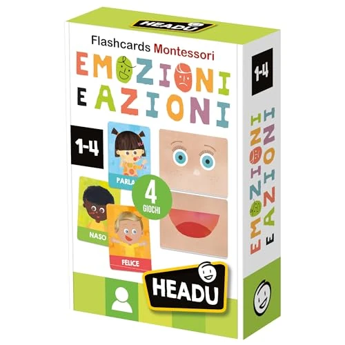 Offerta a tempo: Headu Flashcards Montessori Emozioni E Azioni Per Sviluppare Autonomia E Personalità It23103 Gioco Educativo Per Bambini 1-4 Anni Made In Italy — 20% da 10,99 € a 8,79 €