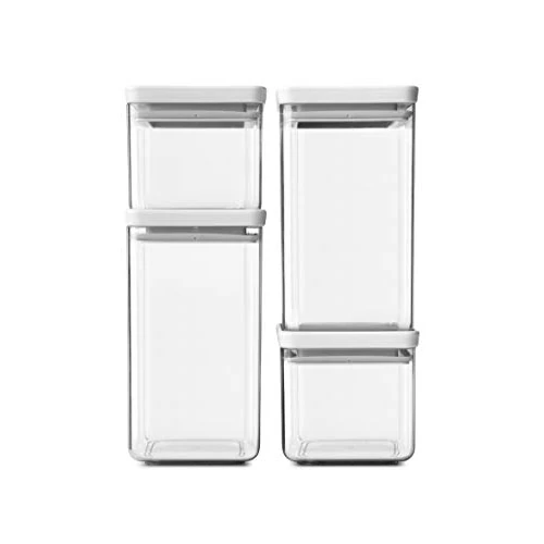 Limited-time offer: Brabantia 122569 Tasty+ Square Canister / Storage Jar, Set of 4, Light Grey from 30.50 GBP to 27.99 GBP (save 8%)
