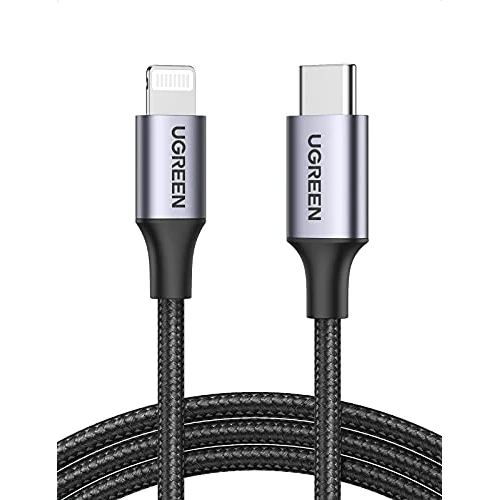 Limited-time offer: UGREEN USB C to Lightning Cable MFi Braided USB C iPhone Charger Cable Compatible with Fast Charging iPhone 14/14 Pro/14 Pro Max 13 12 Mini 11 Pro XR X 8 Plus SE iPad Mini MacBook Pro Air (1M) from 12.99 £ to 10.99 £ (save 15%)
