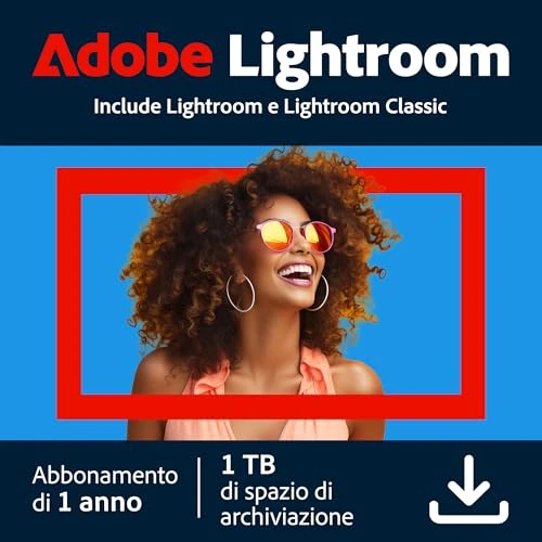 Offerta a tempo: Adobe Lightroom incl. Lightroom Classic 1TB | Editor foto AI | 1 Anno | PC/Mac |Download Digitale - 0.0% da 230.13 € a 230.13 €