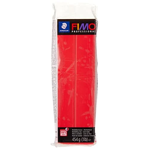 Staedtler FIMO professional ofenhärtende Modelliermasse (Großblock 454g (1 lb)) Farbe: reinrot