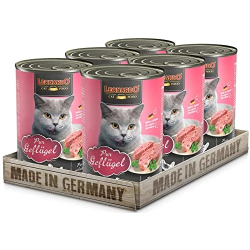Offerta a tempo: Leonardo Cibo umido [6x400g Pura carne di pollame] | Cibo umido senza cereali per gatti | Alimento completo umido in lattina - 0% da 19.76 € a 19.76 €