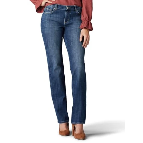Lee Damen Relaxed Fit Straight Leg Jeans, Jaded, 10 Long