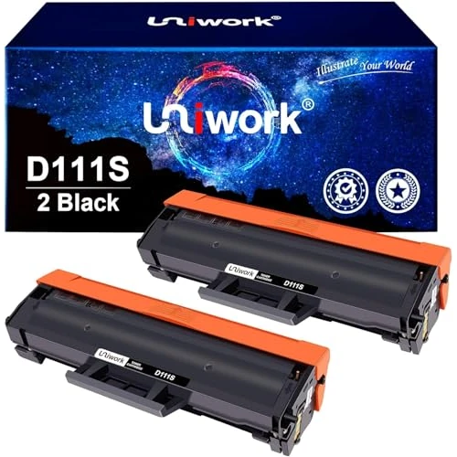 Uniwork MLT-D111S Compatibili per Samsung MLT-D111L D111S Toner per Xpress SL M2026W M2070 M2070W M2070FW M2026 M2020 M2020W M2022 M2022W M2070F M2078W M2021 M2021W M2078W (Nero, 2-Pack)