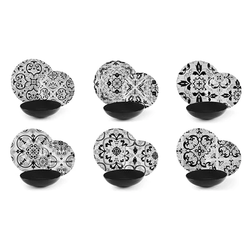 Excelsa Florence 18-Piece Dinner Set, Porcelain and Ceramic Stoneware