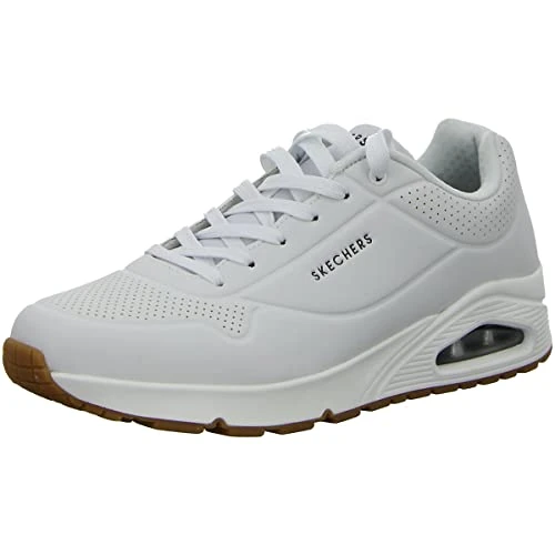 Offre limitée : Skechers Uno Stand On Air Baskets Homme, White Durabuck Trim, 48.5 EU de 89.86 EUR à 62.90 EUR (remise 30%)