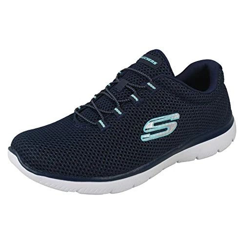 Oferta limitada: Skechers Mujer Summits Trainer, Navy Mesh/ White Trim, 39.5 EU de 69.95 € a 41.99 € (ahorro 40%)