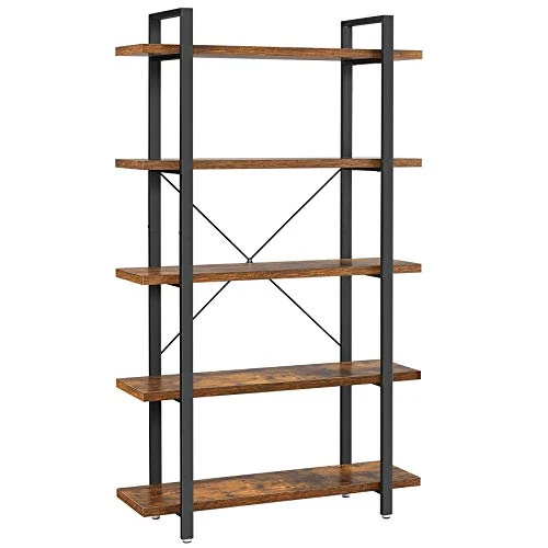 Offerta a tempo: VASAGLE Libreria a 5 Ripiani, Scaffale in Stile Industriale, Portaoggetti Stabile, Facile da Montare, per Soggiorno, Camera da Letto, Ufficio, Marrone Vintage e Nero LLS55BX - 29% da 109.99 € a 78.09 €
