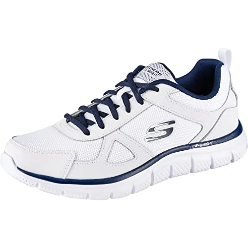 Limited-time offer: Skechers Men's Track Scloric Oxford, White Leather Mesh Pu Navy Trim, 5.5 UK from 59.00 £ to 39.21 £ (save 34%)
