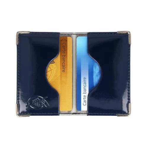 Color Pop® - Funda con 2 tarjetas bancarias blindadas (antirRFID) - Fabricación francesa - Protección de datos bancarios, azul marino, 9,7 x 6,5 x 0,5 cm, RFID