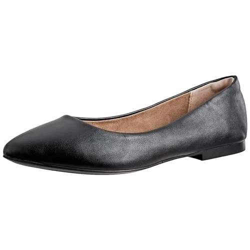 Offerta a tempo: Amazon Essentials Ballerine da donna a punta, in ecopelle nera, taglia 39 - 0.00% da 25.99 € a 25.99 €