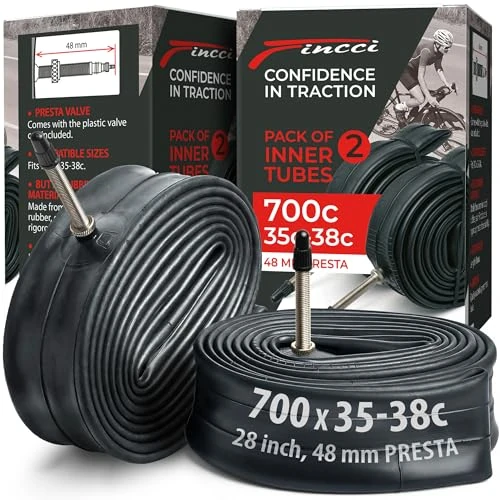 Oferta limitowana: Fincci Dętka rowerowa 700c x 32c x 35c x 38c - para dętek żwirowych 28 cali z 76.99 zł na 76.99 zł (oszczędź 0.00%)