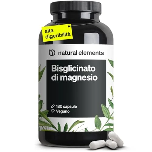 Limitiertes Angebot: natural elements Magnesiumbisglycinat - Premium: Chelatiertes Magnesium - 180 Kapseln - 300mg elementares Magnesium pro Tagesdosis - Laborgeprüft, vegan, hochdosiert von 23.99 EUR auf 23.99 EUR (Spare 0%)