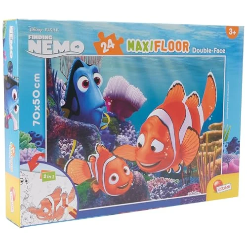 Offre limitée : Liscianigiochi, Maxi Puzzle pour enfants à partir de 3 ans, 24 pièces, 2 en 1 Double Face Recto / Verso avec le dos à colorier - Disney Nemo 74112 de 11.52 EUR à 11.52 EUR (remise 0%)