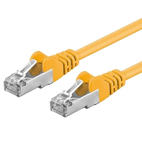 PremiumCord Patch Cable Cat 6a S/FTP, 10Gbit/s, Cable Ethernet, LAN, Conectores RJ45, Flexible y Robusto, AWG 26/7, Conductores 100% CU, Amarillo, 3 m