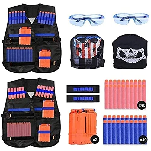 Oferta limitada: EXTSUD Chaleco Táctico Niños Elite Tactical Chaleco para N-Strike Elite Series con 80 Piezas de Recarga de Dardos, 2 Clips de Recarga, 2 Máscaras Tácticas, 2 Muñequeras y 2 Gafas Protectoras de 24.99 € a 23.99 € (ahorro 4%)