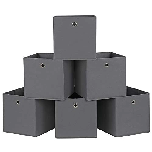 Zeitlich begrenztes Angebot: SONGMICS Aufbewahrungsboxen, 6er Set, Stoffboxen, Faltboxen aus Vliesstoff, Würfel, Aufbewahrungskörbe, für Spielzeug und Kleidung, grau RFB02G-3 von 23.99 € auf 20.39 € (15% Rabatt)