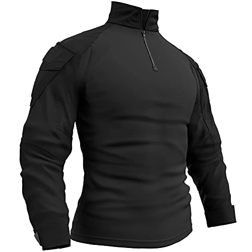Oferta limitada: Memoryee Hombre Militar Táctico Camisa Manga Larga Combate Camiseta Slim Fit Camuflaje con Cremallera 1/4 y Bolsillos/Black/M de 37.99 € a 37.99 € (ahorro 0.00%)