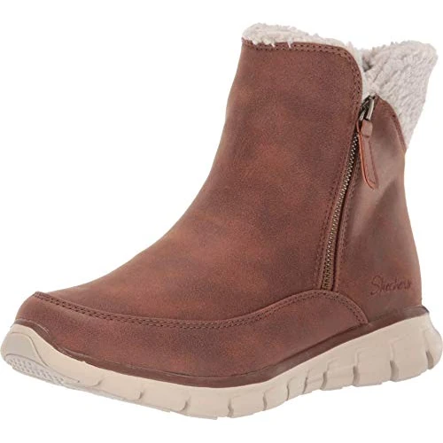 Offre limitee: Skechers Synergy Bottes Classiques Femme Marron (Chestnut Micro Leather/natural Faux Sherpa Csnt) 39 EU de 79.95 EUR a 70.63 EUR (economie 12%)