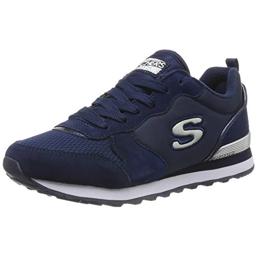 Offerta a tempo: Skechers Og 85 Goldn Gurl, Sneaker a Collo Basso Donna, Navy Suede Mesh Nylon Silver Trim, 39.5 EU - 52% da 69.95 € a 33.30 €