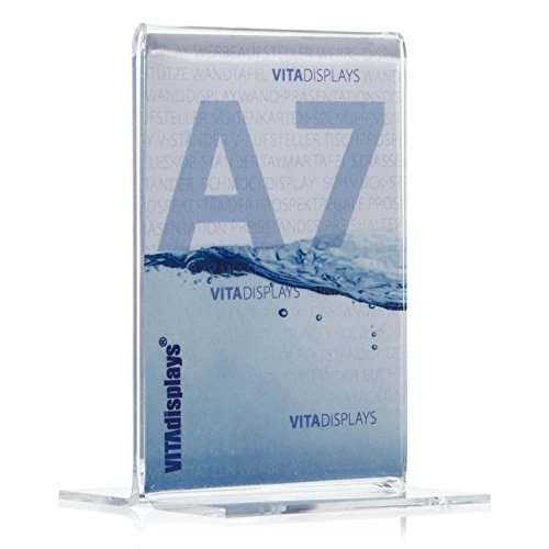 Zeitlich begrenztes Angebot: 10 Stück Werbeaufsteller als T-Ständer/T-Aufsteller im DIN A7 Hochformat, transparenter Tischaufsteller aus original PLEXIGLAS® (10er Pack) von 34.95 € auf 33.08 € (5% Rabatt)