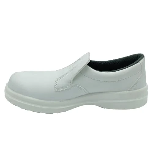 Scarpa Antinfortunistica Bianca Unisex Made in Italy Sanitaria Ristorante Senza Lacci Mocassino da Lavoro Uomo Donna Suola in Microfibra inodore (43)