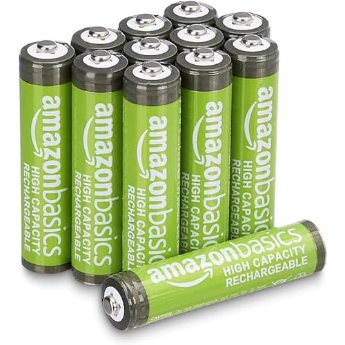 Begrenztes Angebot: Amazon Basics 12er-Pack wiederaufladbare AAA-NiMH-Akkus mit hoher Kapazität, 850 mAh, 1,2 V, bis zu 500-mal aufladbar, vorgeladen von 10.04 EUR auf 8.33 EUR (Rabatt 17%)