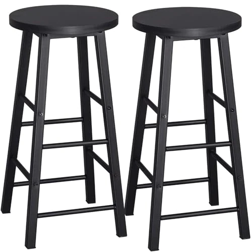 Offre limitée : WOLTU Tabourets Bar Lot de 2, Chaise Bar Cuisine Haute, avec Repose-Pieds, Structure en Acier Stable, pour Bistrot et Salle à Manger, Design Industriel, Noir de 54.99 € à 54.99 € (0.00% de remise)