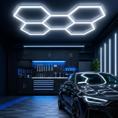Offre limitée : rivestiiltuogarage LED NID D’ABEILLE HEXAGONAL détail Atelier d’éclairage de garage, lavage de carrosserie LED hexagonal |moderne 5 hexagones nettoyage (5 hex-A) de 82.97 € à 82.97 € (0.00% de remise)