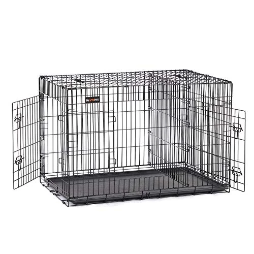 Tijdelijke aanbieding: FEANDREA hondenkooi, hondenkrat met 2 deuren, 122 x 74,5 x 80,5 cm, zwart PPD48BK van 93.99 € naar 93.99 € (0.00% korting)