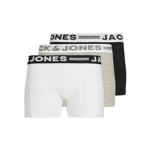 Offerta a tempo: Jack & Jones Junior Bambino Sense Trunks 3-Pack Noos Jr Pantaloncini Not Applicable, Grigio (Light Grey Melange Black/White), 176 - 35% da 24.99 € a 16.19 €