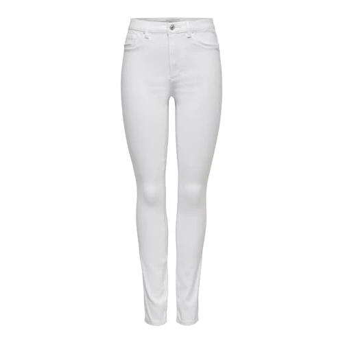 Only Femme Onlroyal Hw Sk White Noos Jeans, Blanc, 36W / 30L EU