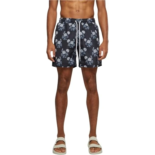 Oferta limitada: URBAN CLASSICS Bañador Hombre Bermudas Cortos, Shorts de Baño para Natación, Secado Rápido para Vacaciones, Color: negro/rose, Talla: L de 24.90 EUR a 24.90 EUR (ahorro 0%)