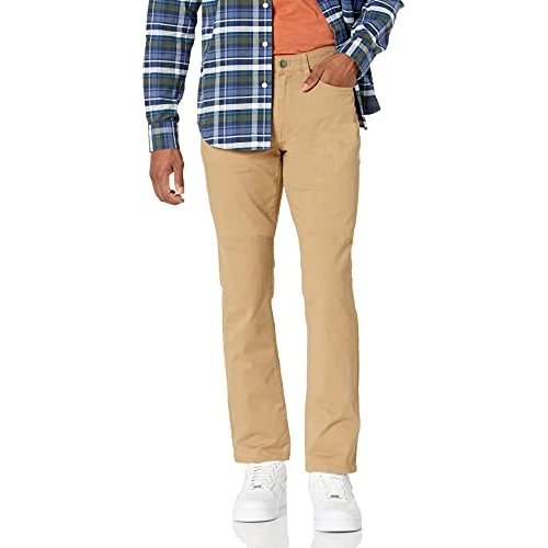 Limited-time offer: Amazon Essentials Men's Slim-Fit 5-Pocket Stretch Twill Trousers, Dark Khaki Brown, 33W / 30L from 22.90 £ to 22.90 £ (save 0.00%)