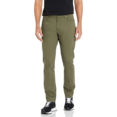 Limited-time offer: Amazon Essentials Men's Athletic-Fit 5-Pocket Stretch Twill Trouser (Available in Big & Tall), Olive, 36W / 30L from 22.80 £ to 19.90 £ (save 13%)