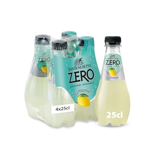 San Benedetto, Alkoholfreies alkoholhaltiges Getränk mit Zitrone Zero, 4 x 250 ml, ohne Zuckerzusatz und ohne Kalorien, erfrischend und leicht