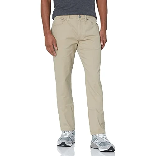 Offre limitée : Amazon Essentials Pantalon en Sergé Stretch 5 Poches Coupe Ajustée Homme, Brun Kaki, 33W / 32L de 21.62 € à 21.62 € (0.00% de remise)