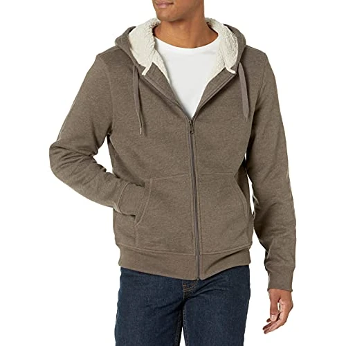 Limited offer: Amazon Essentials Hoodie For Men, Sherpa-Lined Full-Zip Fleece Sweatshirt from 22.49 EUR to 22.49 EUR (save 0%)