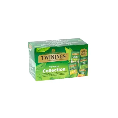 Offerta a tempo: Twinings, Green Tea Collection, Selezione di Quattro Varietà di Tè Verde, Ricette Originali con Ingredienti Naturali, Infusi e Tisane, 8 Confezioni Convenienza da 20 filtri (160 Filtri Totali) - 0.00% da 28.40 € a 28.40 €