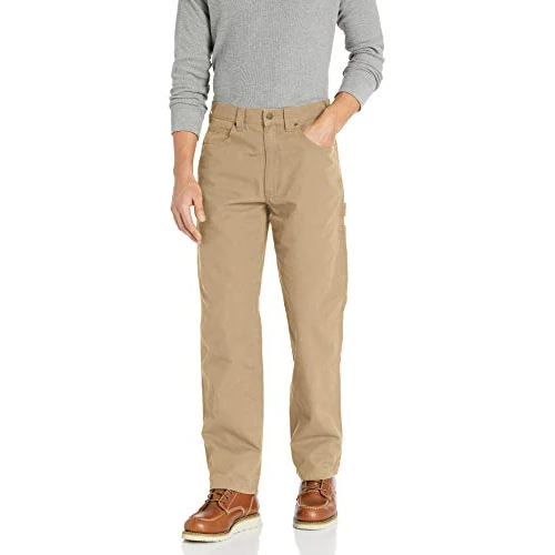 Amazon Essentials Herren Relaxed-Fit-Schreinerhose Mit Werkzeugtaschen - Auslauffarben, Khakibraun, 30W / 28L