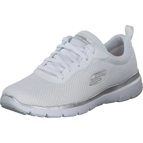 Skechers Damen Flex Appeal 3.0 First Insight sneakers, White Silver, 38 EU