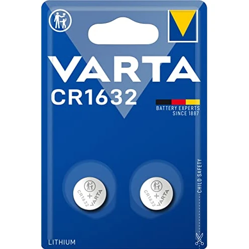 Tijdelijke aanbieding: Varta Batterijen Electronics Cr1632 Lithium Knoopcellen (Verpakking Van 2, in Originele Blisterverpakking) van 6.66 EUR naar 6.66 EUR (korting 0%)