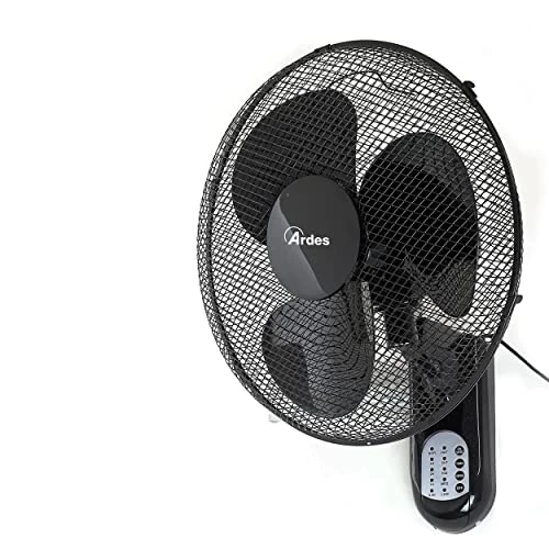 Offre limitée : ARDES - AR5W40R Ventilateur mural avec 3 pales rotatives de 40 cm Télécommande Oscillation automatique Minuterie réglable et 3 vitesses avec design élégant Ventilateur mural noir de 64.90 € à 58.28 € (10% de remise)