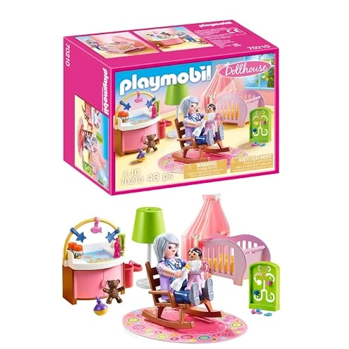 Zeitlich begrenztes Angebot: PLAYMOBIL Dollhouse 70210 Babyzimmer mit Babybett und Figuren, ab 4 Jahren von 17.99 € auf 13.29 € (26% Rabatt)
