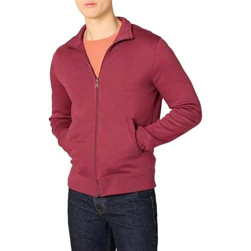 Oferta limitada: Amazon Essentials Sudadera de Forro Polar con Cremallera y Cuello Semicisne, Corte Estándar y Peso Medio Hombre, Rojo, XS de 20.50 € a 17.13 € (ahorro 16%)