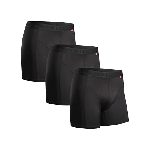 DANISH ENDURANCE Boxer Homme Sport Respirant et Doux, Anti-Frottement, Lot de 3, Noir, XXL
