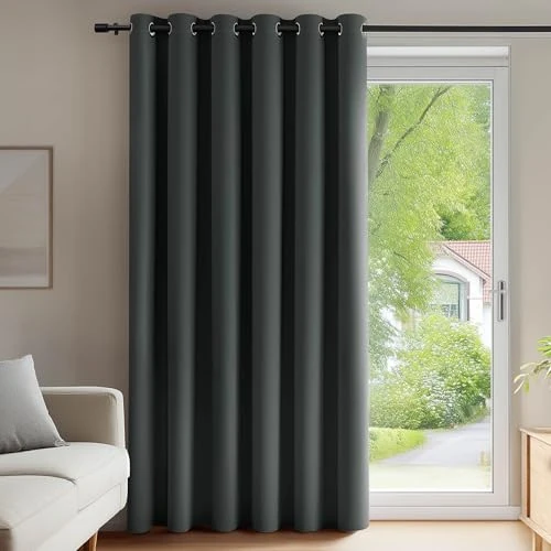 Offre limitée : Deconovo Rideaux Occultants Isolant Thermique Anti Froid, 200X280 CM (Largeur X Hauteur), Rideaux pour Salon et Chambre, Design Moderne à Oeillets, Gris Foncé, 1Pièces de 33.99 € à 33.99 € (0.00% de remise)