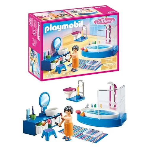 Offerta a tempo: PLAYMOBIL Dollhouse 70211, Bagno con vasca, Dai 4 anni - 0.00% da 18.48 € a 18.48 €