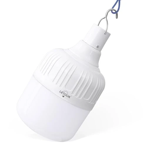 Offerta a tempo: LETOUR Lampadina da Lavoro a Sospensione, Luce a LED di Campeggio Ricaricabile Tramite USB, 5000 Lumen, 5 Livelli Dimmerabile, Luce Esterna Portatile da Campeggio / Terrazza / Giardino / Barbecue - 0.00% da 25.99 € a 25.99 €