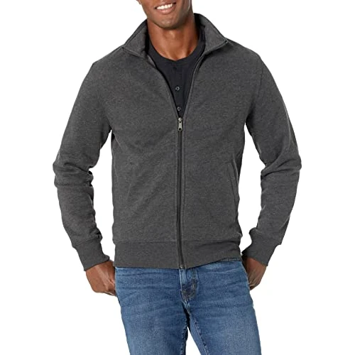 Offerta a tempo: Amazon Essentials Felpa in Pile con Zip e Collo a Lupetto, Peso Medio, Vestibilità Classica Uomo, Carbone Puntinato, S - 18% da 20.90 € a 17.14 €